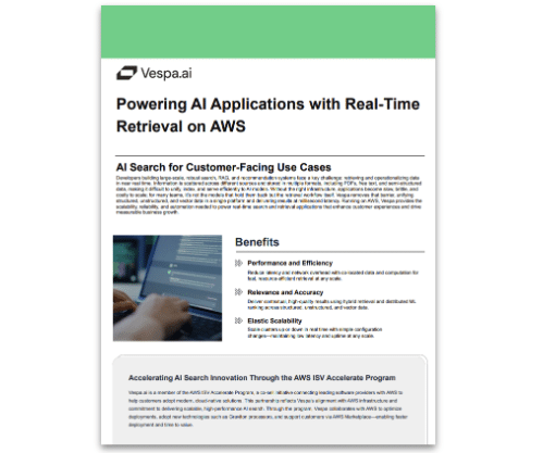 Vespa on AWS Solution Brief